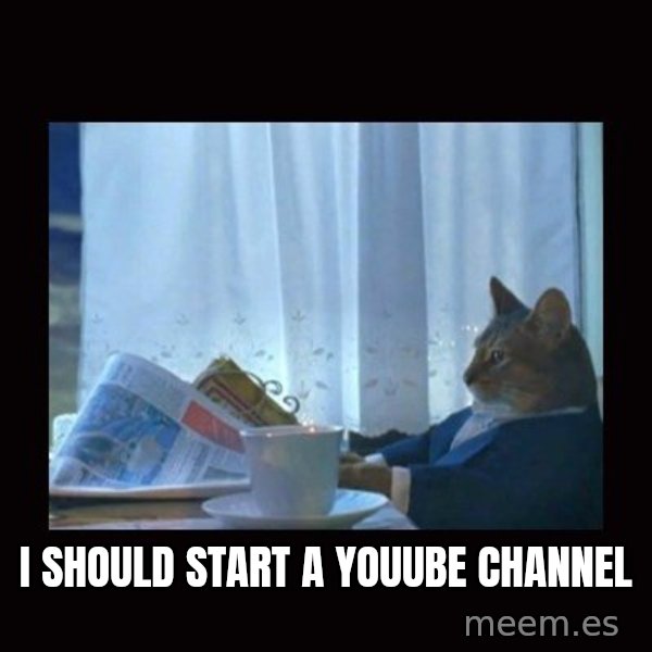 i should buy a boat cat meme: i should start a youube channel