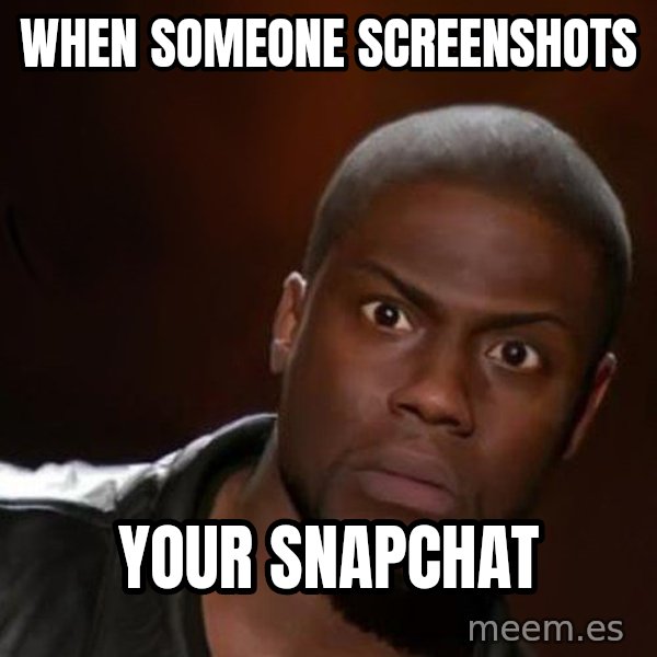 kevin hart nigga meme: When someone screenshots / your snapchat