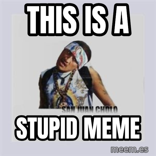 san juan cholo meme: THIS IS A / STUPID MEME