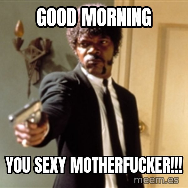 Samuel L Jackson meme: Good Morning / You Sexy MotherFucker!!!