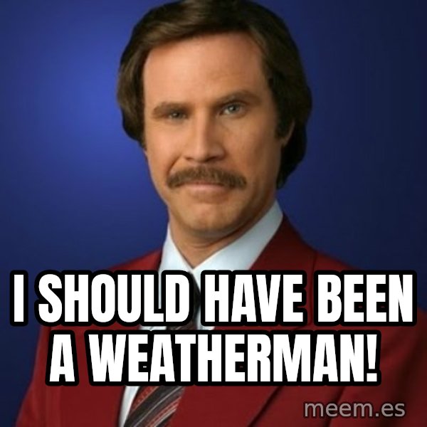 Anchorman Birthday meme: I should have been a weatherman!