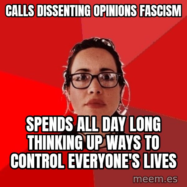 Liberal Douche Garofalo meme: calls dissenting opinions fascism / spends all day long thinking up ways to control everyone's lives