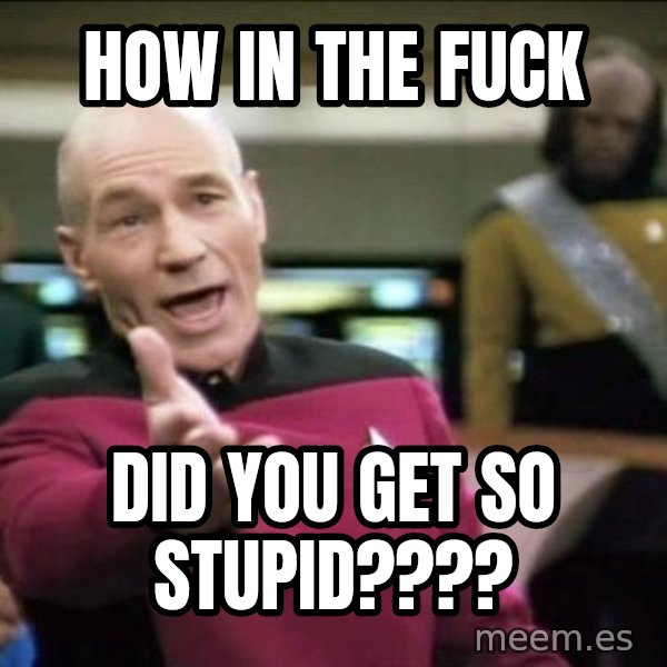 Why the fuck meme: how in the fuck / Did you get so stupid????