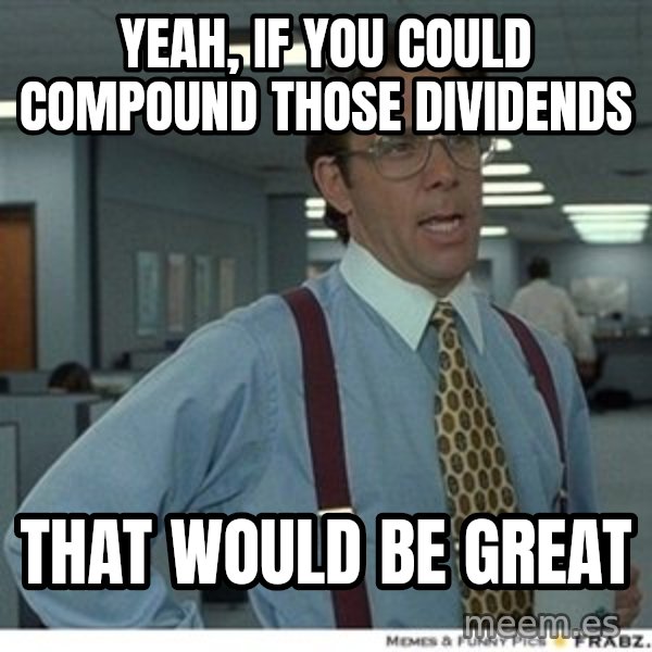 That would be great meme: Yeah, if you could compound those dividends / That would be great