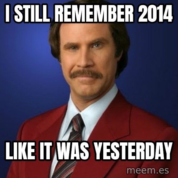 Anchorman Birthday meme: i still remember 2014 / like it was yesterday