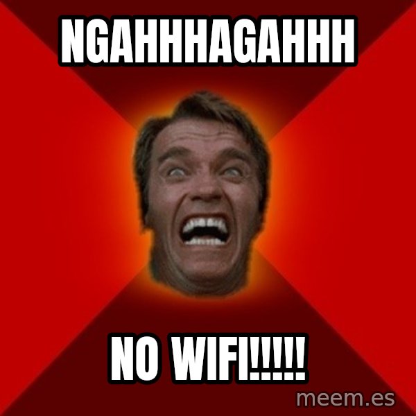 Angry Arnold meme: ngahhhagahhh / no wifi!!!!!