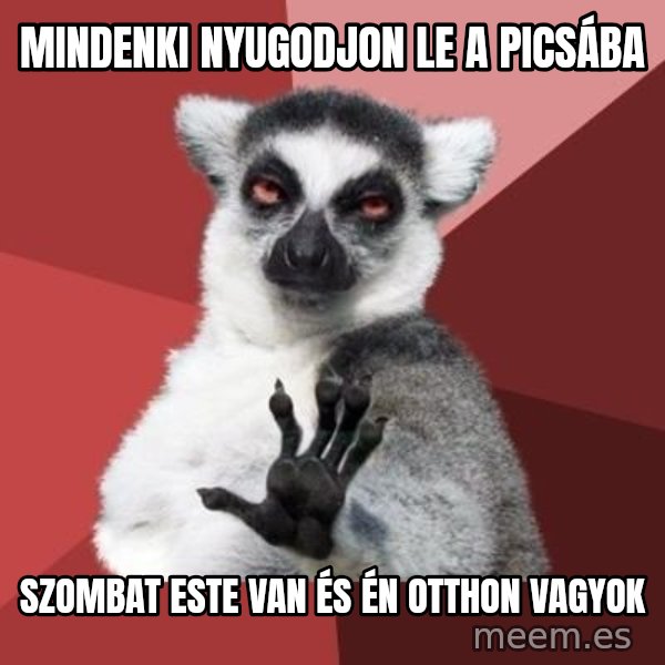 mindenki nyugodjon le a picsába meme: Mindenki nyugodjon le a picsába / Szombat este van és én otthon vagyok