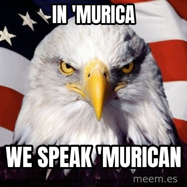 American Pride Eagle meme: In 'Murica / We speak 'Murican