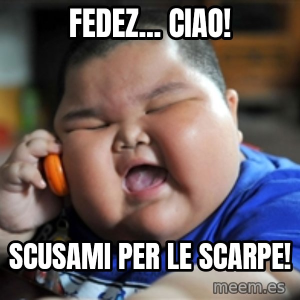 Fat Asian Kid meme: Fedez... ciao! / scusami per le scarpe!