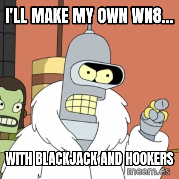 bender blackjack and hookers meme: I'll make my own wn8... / with blackjack and hookers