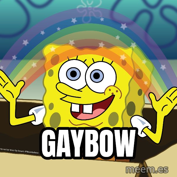 spongebob rainbow meme: GAYBOW