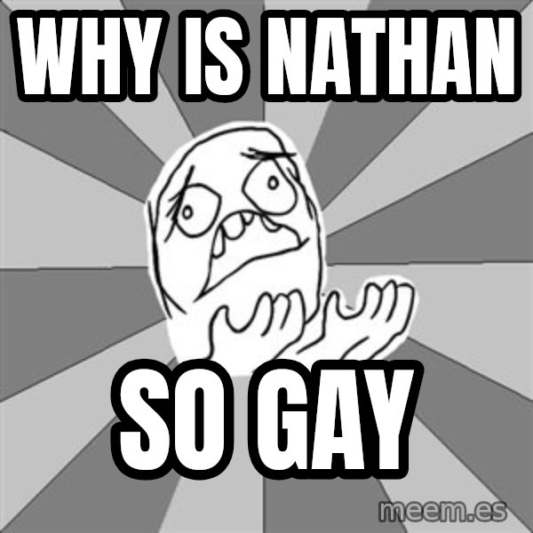 Whyyy??? meme: why is nathan / so gay