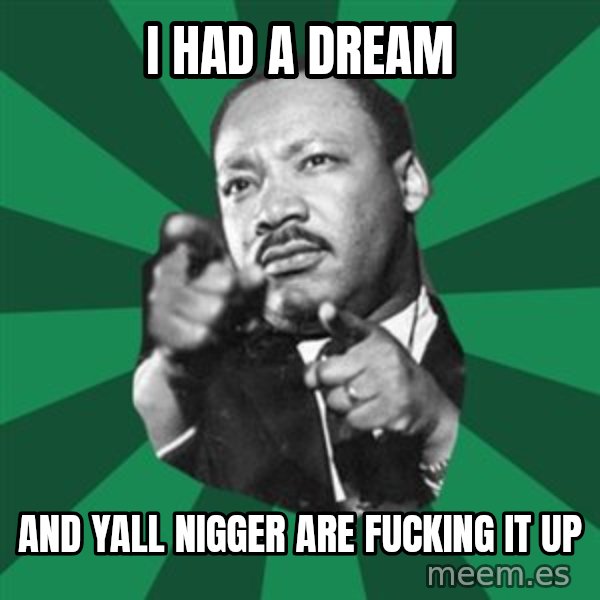 Martin Luther King jr.  meme: I had a dream / And yall Nigger are fucking it up