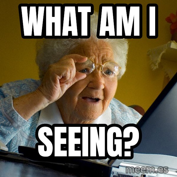 Internet Grandma Surprise meme: what am i / seeing?