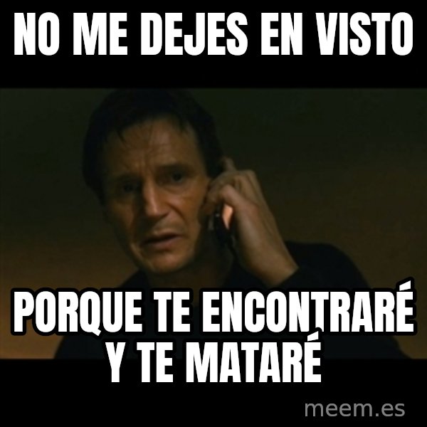 liam neeson taken meme: NO ME DEJES EN VISTO / PORQUE TE ENCONTRARÉ Y TE MATARÉ