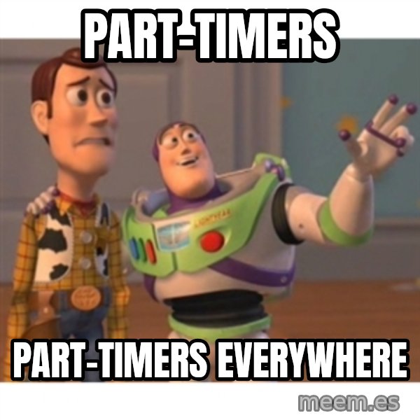 Toy story meme: part-timers / part-timers everywhere
