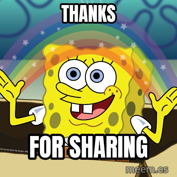 spongebob rainbow meme: Thanks / For sharing
