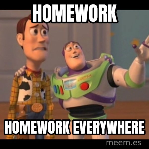 X, X Everywhere  meme: Homework / homework everywhere