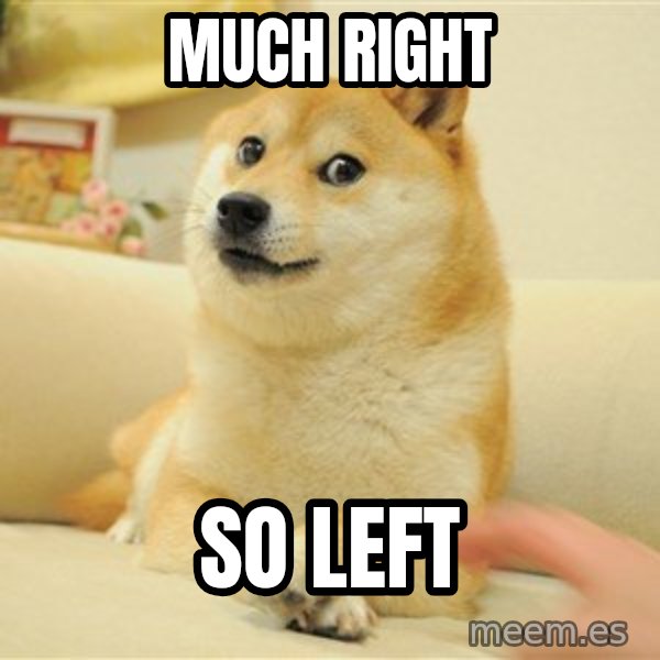 so doge meme: Much right / So left