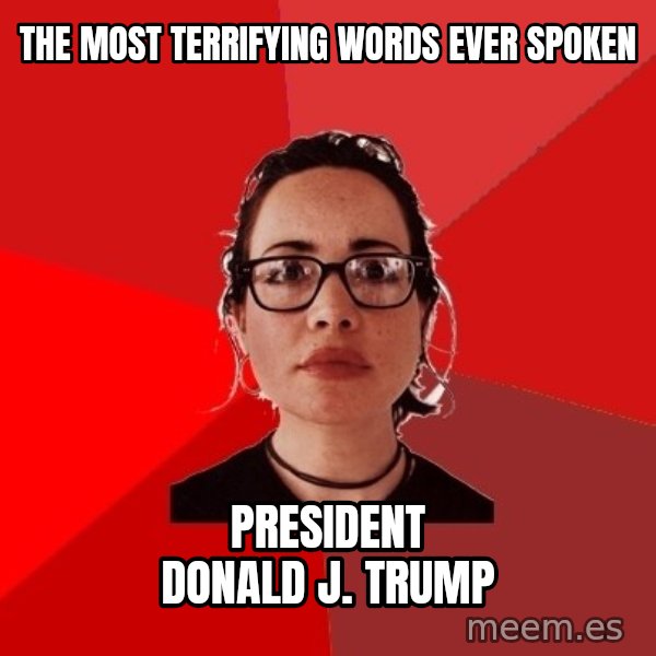 Liberal Douche Garofalo meme: The most Terrifying words ever spoken / President Donald j. Trump