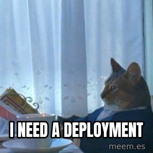 newspaper cat realization meme: I Need A Deployment