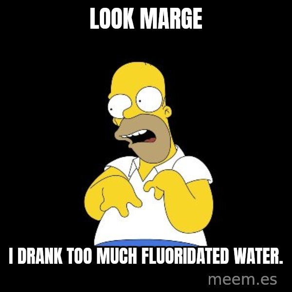 look-marge meme: LOOK MARGE / I drank too much Fluoridated water.