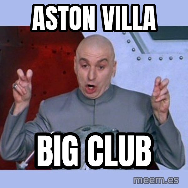 Dr Evil meme meme: Aston Villa / big Club