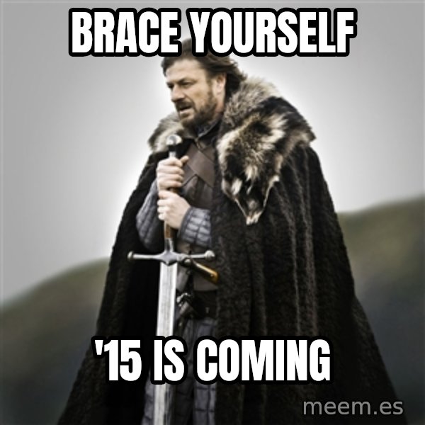 Game of Thrones meme: Brace yourself / '15 is coming