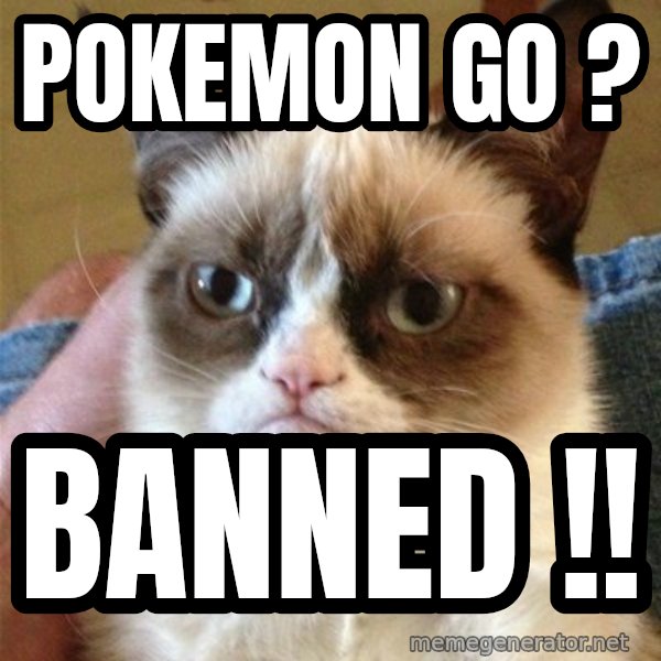 Grumpy Cat  meme: POKEMON GO ? / BANNED !!