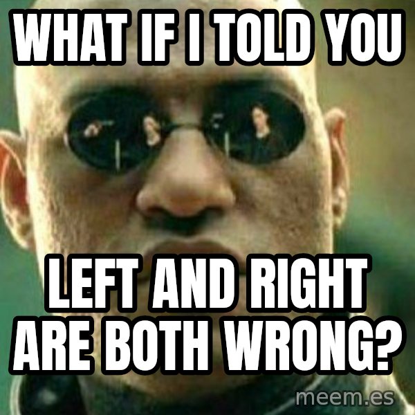 What If I Told You meme: What if i told you / Left and right are both wrong?