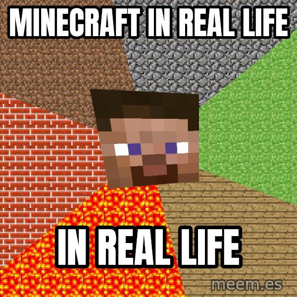 Minecraft Guy meme: minecraft in real life / in real life