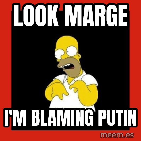 Homer retard meme: look marge / I'm blaming Putin