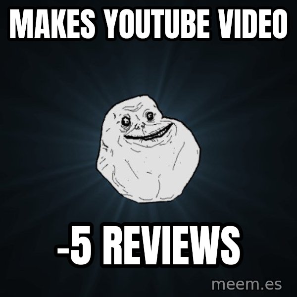 Forever Alone meme: Makes youtube Video / -5 reviews