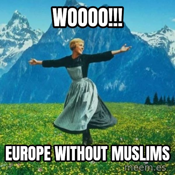 Look at All the Fucks I Give meme: woooo!!! / europe without muslims