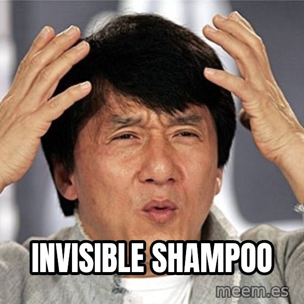 Jackie Chan meme: invisible shampoo