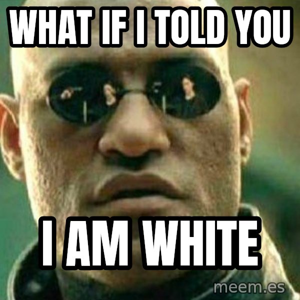 What If I Told You meme: what if i told you / i am white