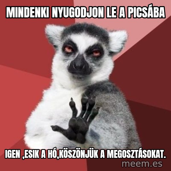 mindenki nyugodjon le a picsába meme: Mindenki nyugodjon le a picsába / Igen ,esik a hó,köszönjük a megosztásokat.