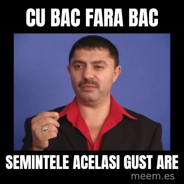 Manelistul Nicolae Guta meme: CU BAC FARA BAC / SEMINTELE ACELASI GUST ARE