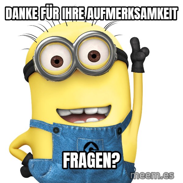 Despicable Me Minion meme: Danke für Ihre aufmerksamkeit / Fragen?