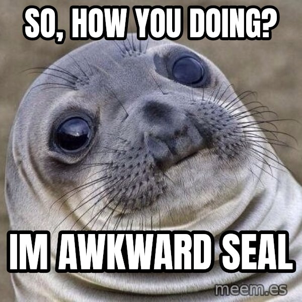 Awkward Seal meme: so, how you doing? / im awkward seal