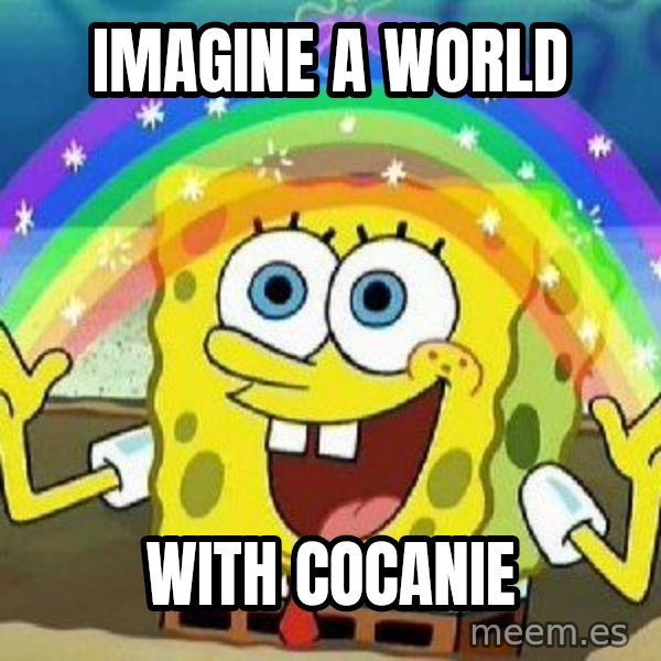 Imagination meme: imagine a world / with cocanie