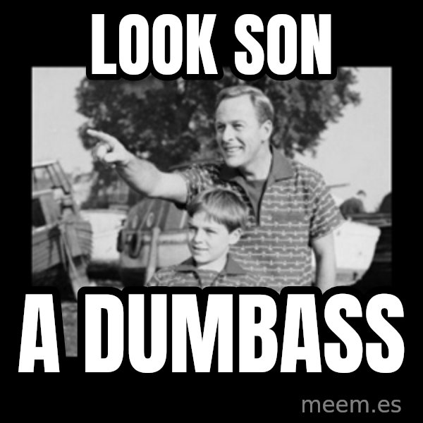look son a faggot meme: Look Son / A Dumbass