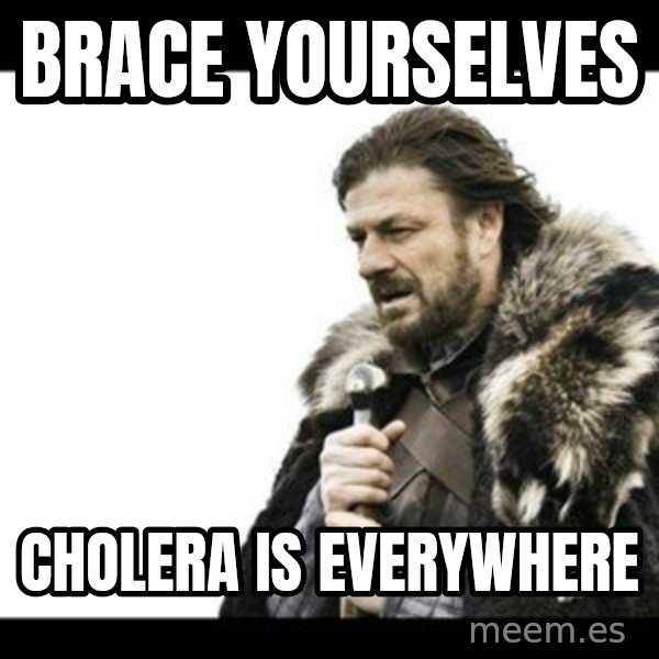Winter is Coming meme: Brace yourselves / Cholera is everywhere