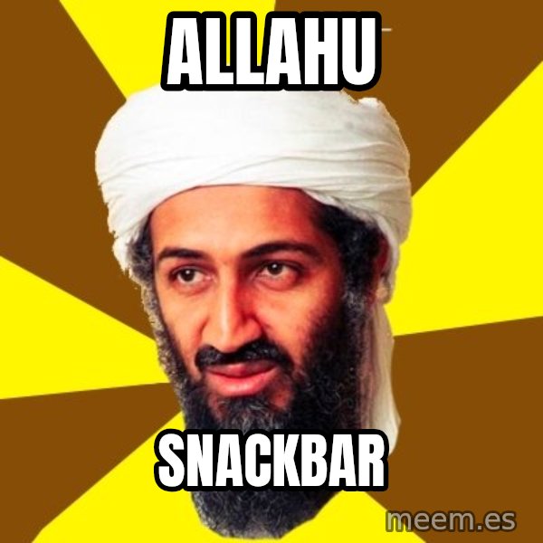 Osama meme: Allahu / Snackbar