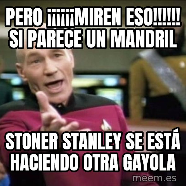 Why the fuck meme: pero ¡¡¡¡¡¡miren eso!!!!!! si parece un mandril / Stoner Stanley se está haciendo otra gayola