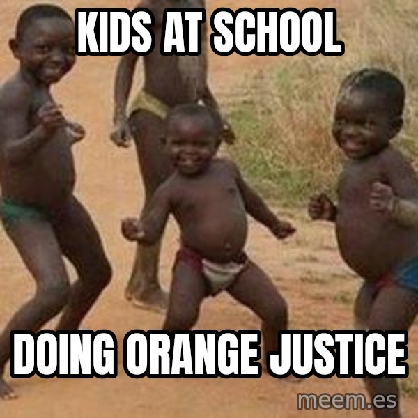 african children dancing meme: KIds at school / Doing orange justice