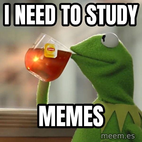 Kermit The Frog Drinking Tea meme: I need to study / memes