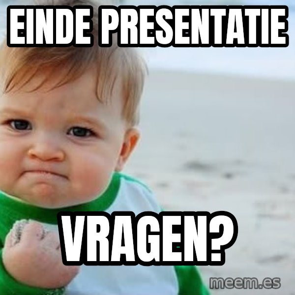 Success Kid meme: einde presentatie / vragen?