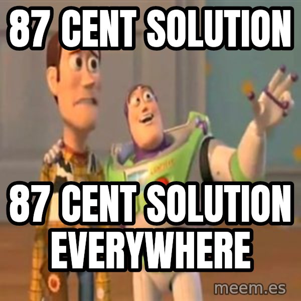 X, X Everywhere  meme: 87 Cent Solution / 87 Cent Solution everywhere