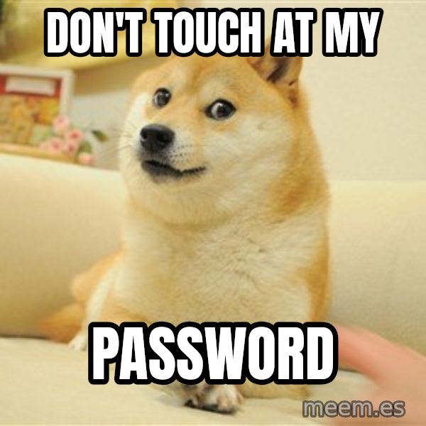 so doge meme: Don't touch at my / PASSWORD